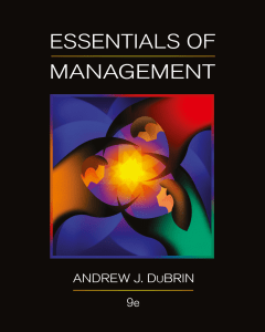Essentials of Management 9e: College Textbook by Andrew J. DuBrin