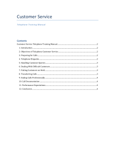 Customer Service Telephone Training Manual: Best Practices