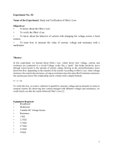 Ohm's Law Verification: Lab Report