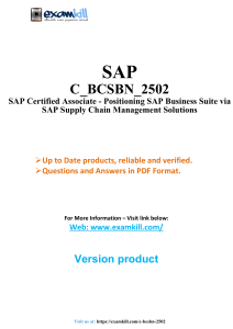 SAP C_BCSBN_2502 Exam Prep: Supply Chain Management Solutions