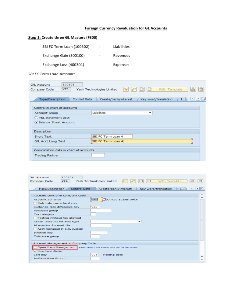 SAP Foreign Currency Revaluation Tutorial for GL Accounts
