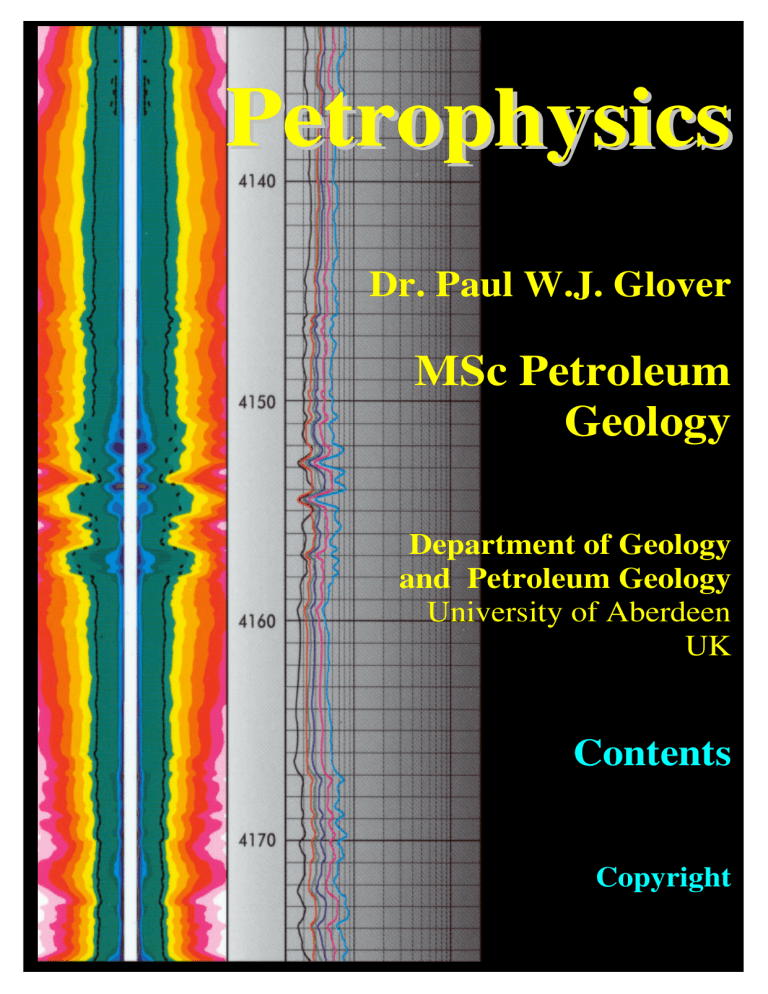 Petrophysics Course Notes: Porosity, Permeability, Logging