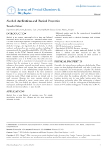 Alcohol: Properties & Applications - Chemistry Journal