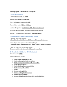 Ethnographic Observation Field Notes
