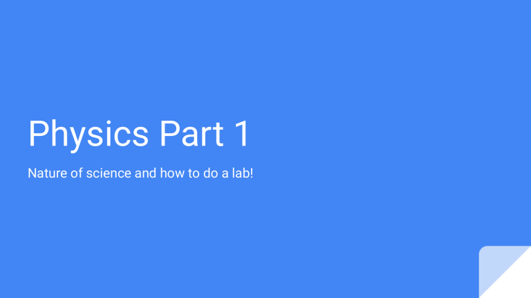 Physics part 1