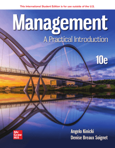 Management: A Practical Introduction 10e | Kinicki & Soignet Textbook