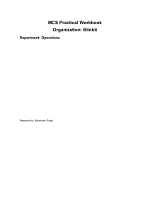 MCS Practical Workbook: Blinkit Operations Strategy & Performance