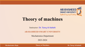 Theory of Machines Course: Kinematics, Dynamics, Mechanisms