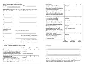 EM Resident Feedback Form | Competency Assessment