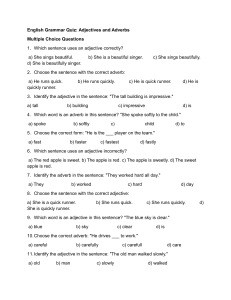 Adjectives and Adverbs Grammar Quiz