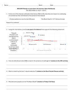 Biology Ready to Learn Quiz: Disease, Immunity & Natural Selection