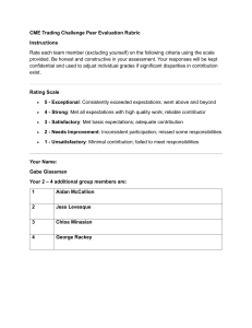 CME Trading Challenge Peer Evaluation Rubric - Student Performance