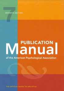 APA Publication Manual 7th Edition: Official Guide to APA Style