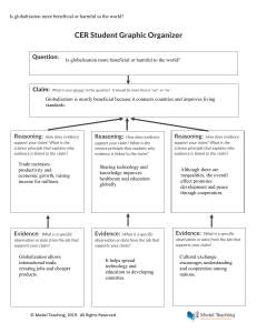 Globalization CER Graphic Organizer: Benefits & Harms Analysis