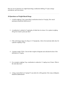 Drug Dosage & Calculation Practice Questions