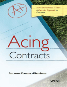 Acing Contracts: A Checklist Approach to Law School Contracts