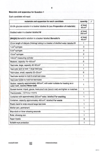 Biology Practical Exam Materials List - Cambridge AS & A Level 2025