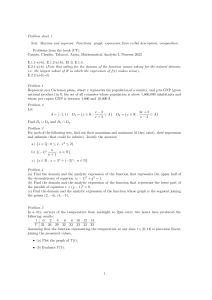 Mathematical Analysis I Problem Sheet: Sets, Functions, Maxima & Suprema