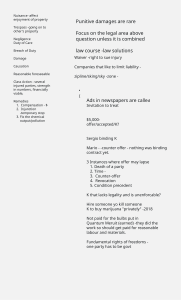 Legal Concepts & Contract Law Notes: Nuisance, Negligence, Remedies
