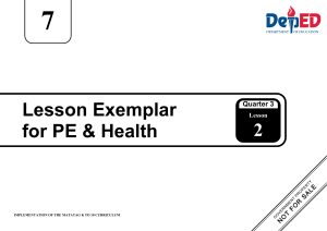 PE & Health 7 Lesson Exemplar: Malnutrition & Nutritional Concerns