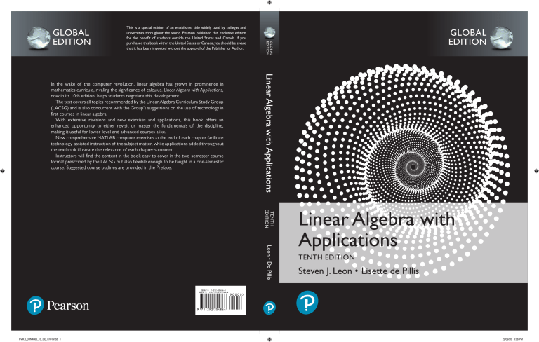 Linear Algebra with Applications, Global Edition