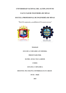 Est&aacute;tica y Din&aacute;mica en Miner&iacute;a
