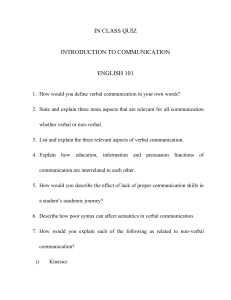 Communication Quiz: Verbal & Non-Verbal Skills