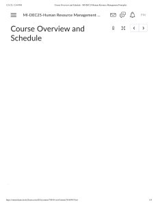 OntarioLearn MI-DEC25 Human Resource Management Principles Schedule