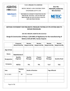 FPS Pneumatic Pressure Testing Method Statement