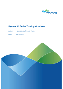Sysmex XN Series Haematology Analyser Training Workbook