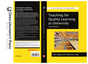 Teaching for Quality Learning at University: Constructive Alignment (4th Ed)