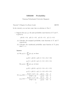 Probability Tutorial: Joint, Marginal, Conditional Distributions