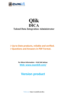 Qlik DICA Talend Exam Questions & Answers