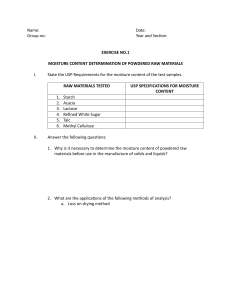 Moisture Content Determination: Pharmaceutical Raw Materials Exercise