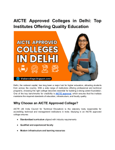 AICTE Approved Colleges in Delhi