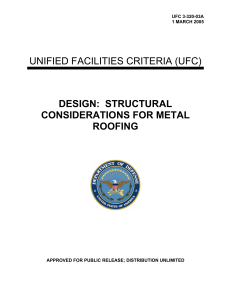 Metal Roofing Structural Design Criteria - UFC 3-320-03A