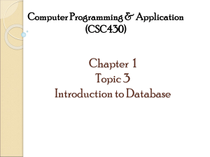 Introduction to Databases: Concepts & Management
