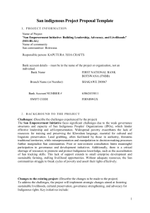 San Empowerment Initiative: Project Proposal for Indigenous Livelihoods
