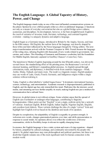 The English Language: History, Power, and Global Change