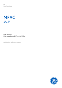 MFAC 14, 34 High Impedance Differential Relay User Manual | GE Grid Solutions