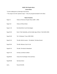 Popular Music Lecture Notes: History & Genres (1850-1980s)