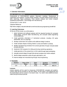 ENMF 623 CAD/CAM/CAE Course Outline - University of Calgary