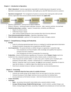 Operations Management Lecture Notes