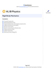 HL IB Physics: Rigid Body Mechanics Revision Notes