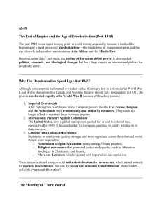 Decolonization: End of Empires & New Nations (Post-1945)