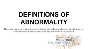 Definitions & Models of Abnormality in Psychology