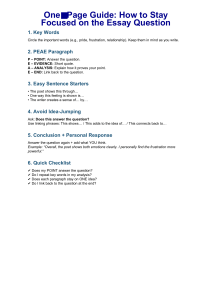 One Page Guide: How to Stay Focused on Essay Questions