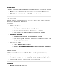 Nuisance Law Overview: Private & Public Nuisance, Remedies, Defenses