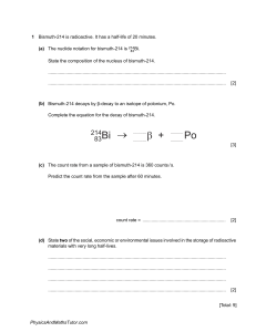 Radioactivity & Nuclear Physics Exam Questions