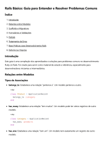 Guia B&aacute;sico Ruby on Rails: Problemas Comuns e Solu&ccedil;&otilde;es